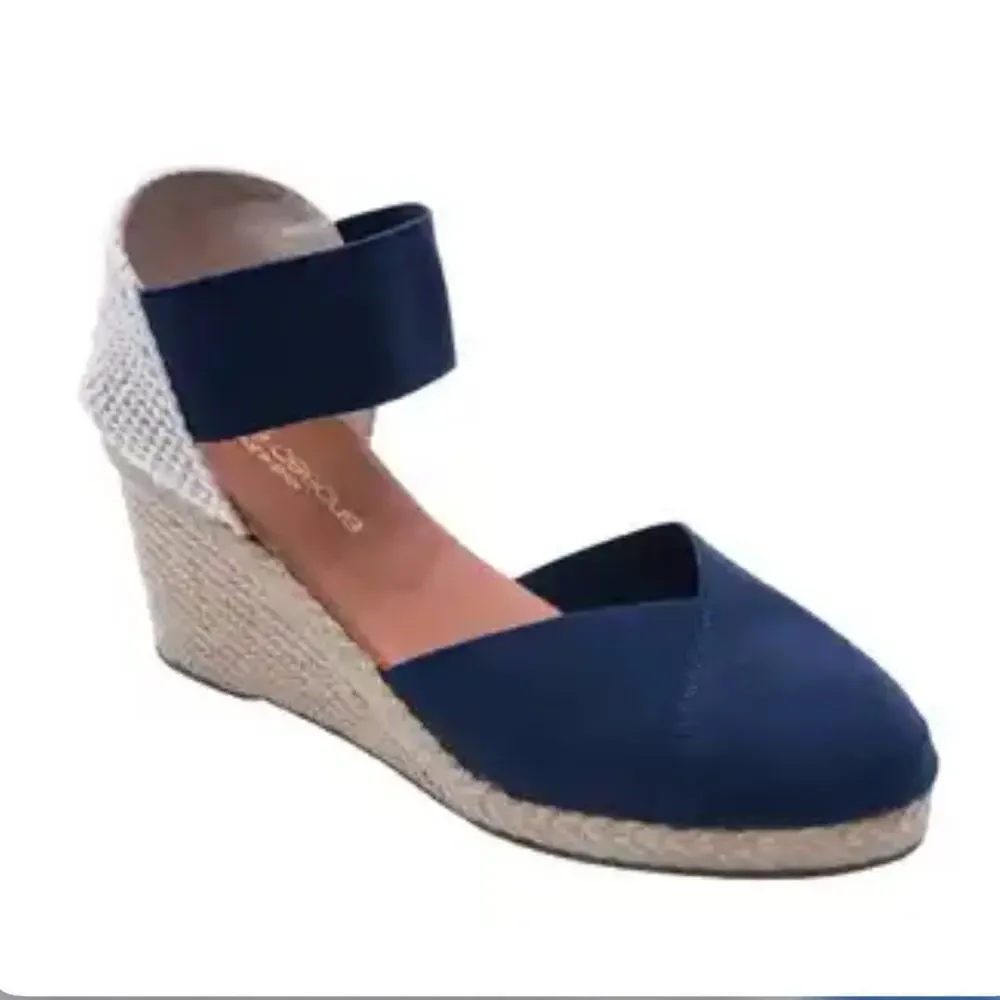 Andre Assous Anouka Espadrille Wedge Sandal Blue Size 10